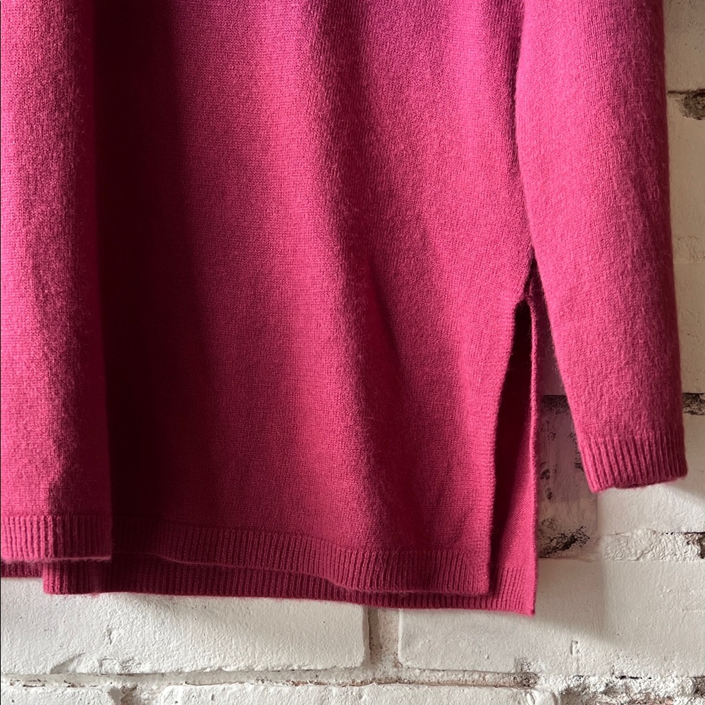 Women’s V-Neck Sweater in Deep Raspberry - Picture 2 of 6